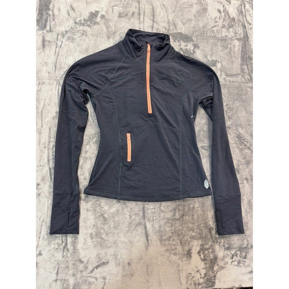NWOT Free People Movement Quarter Zip Pullover Womens Black Orange Size M